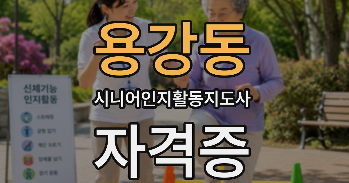 용강동 시니어인지활동지도사 자격증