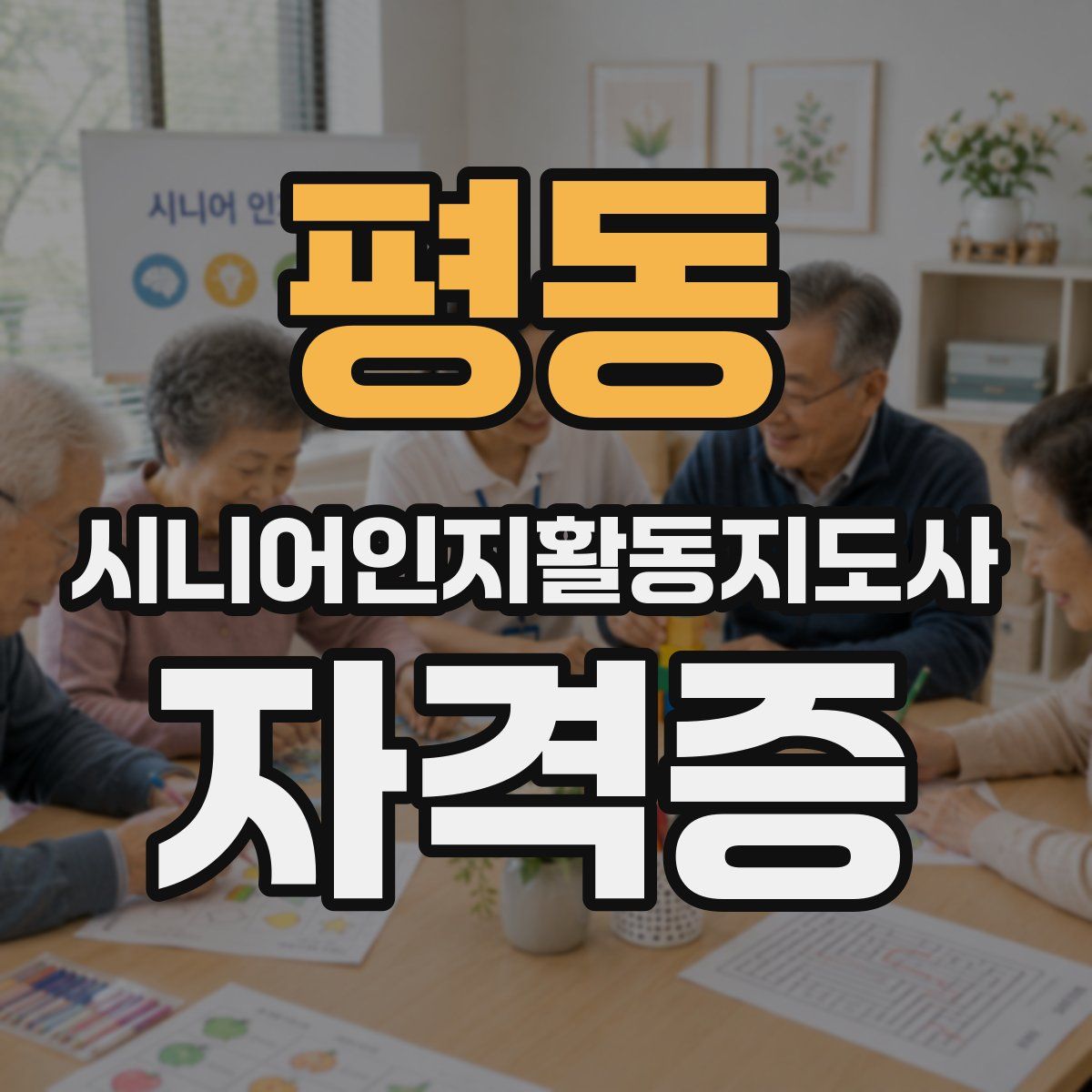 평동 시니어인지활동지도사 자격증