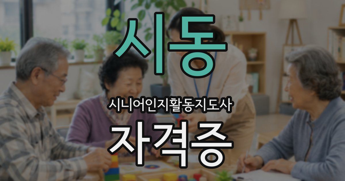 시동 시니어인지활동지도사 자격증