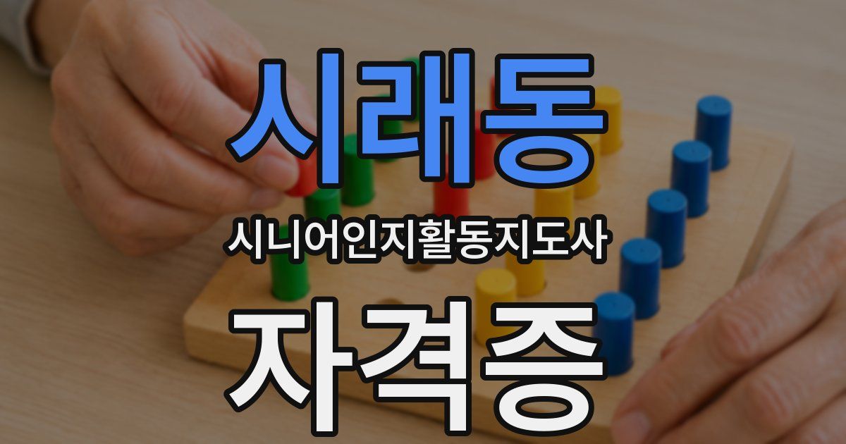 시래동 시니어인지활동지도사 자격증