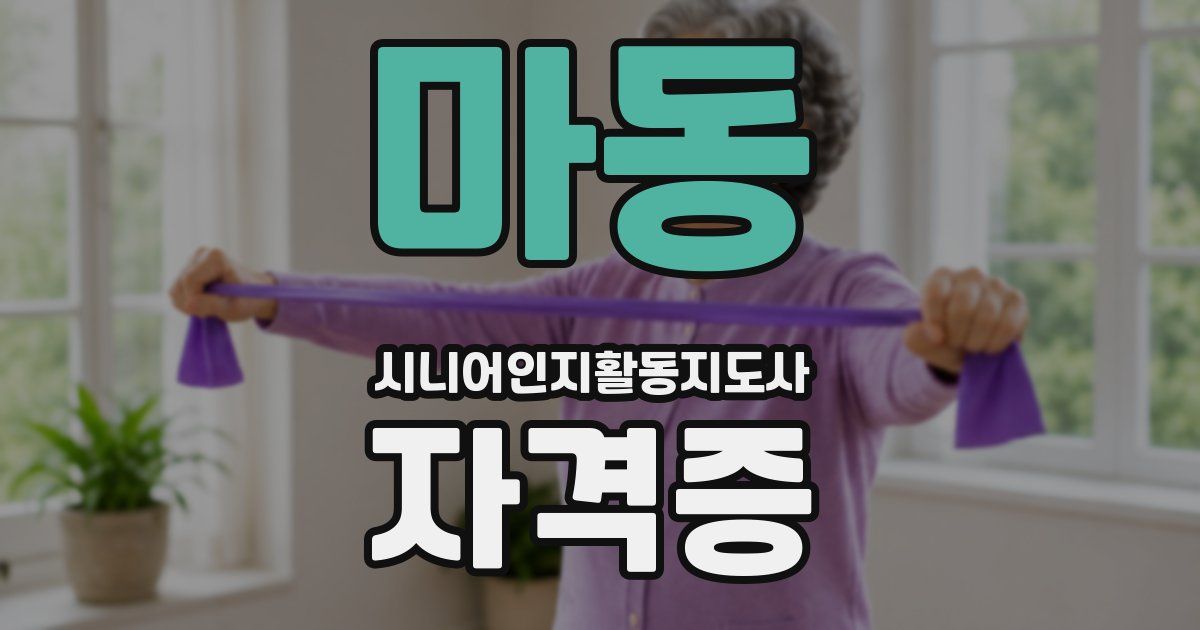 마동 시니어인지활동지도사 자격증