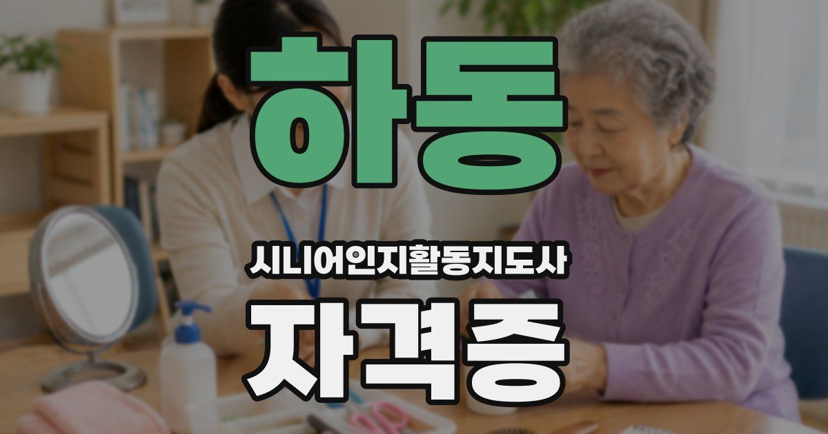 하동 시니어인지활동지도사 자격증