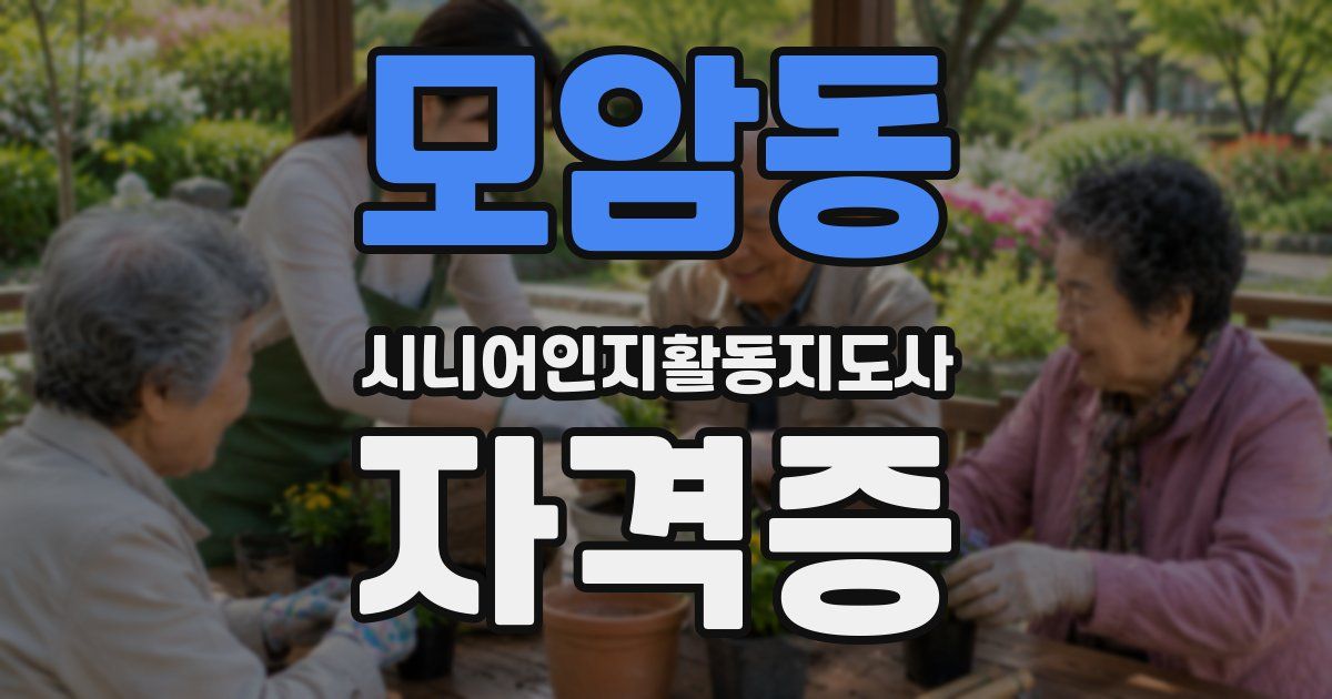 모암동 시니어인지활동지도사 자격증