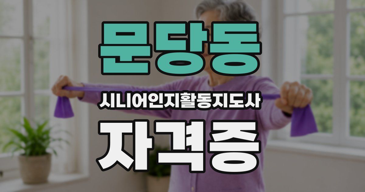 문당동 시니어인지활동지도사 자격증