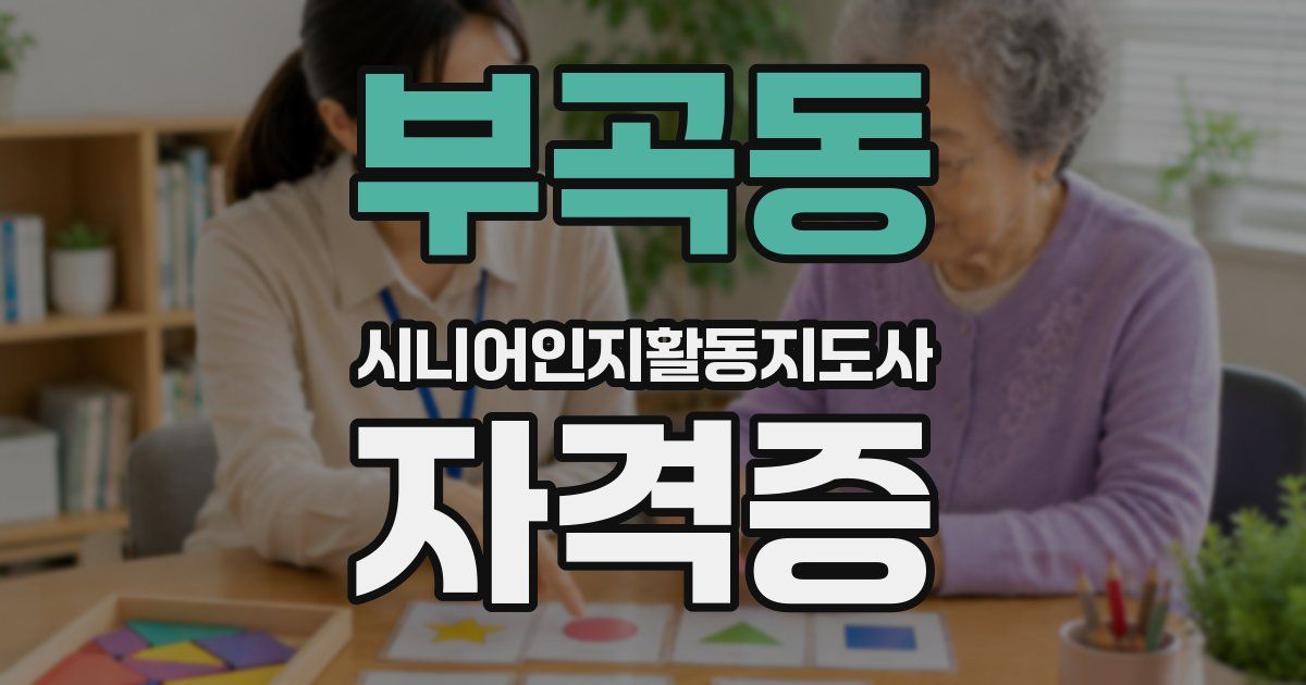 부곡동 시니어인지활동지도사 자격증