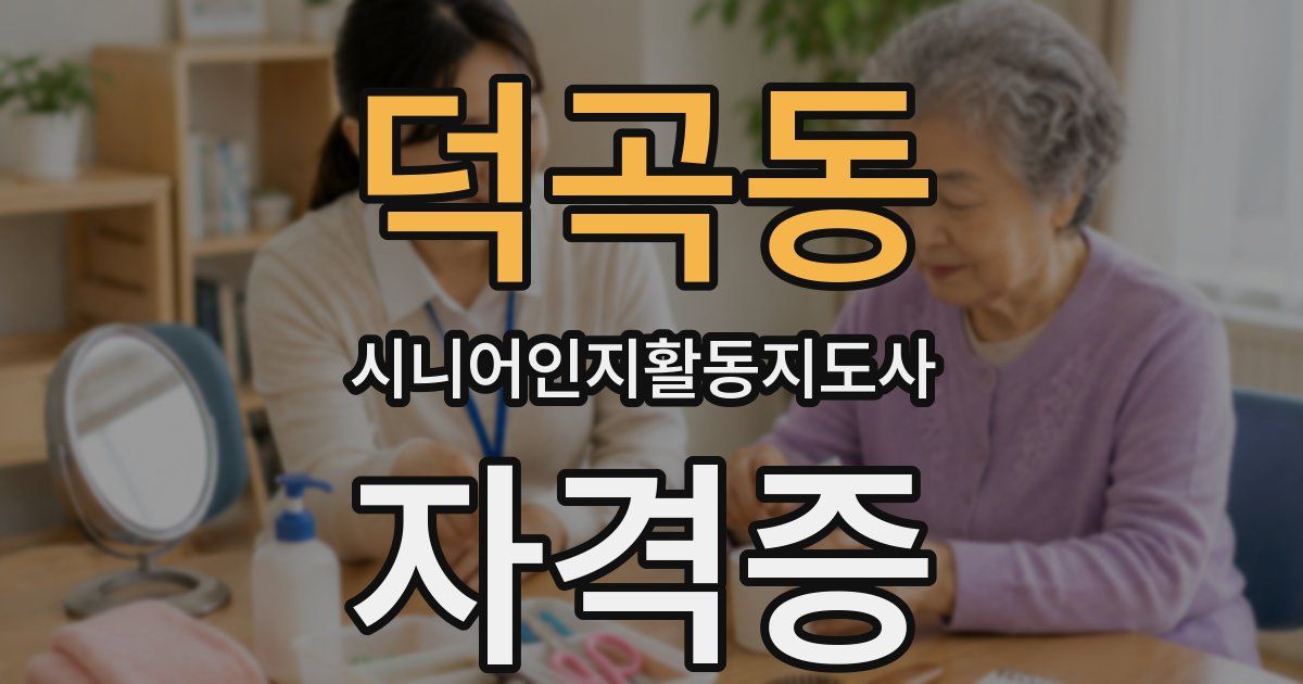 덕곡동 시니어인지활동지도사 자격증