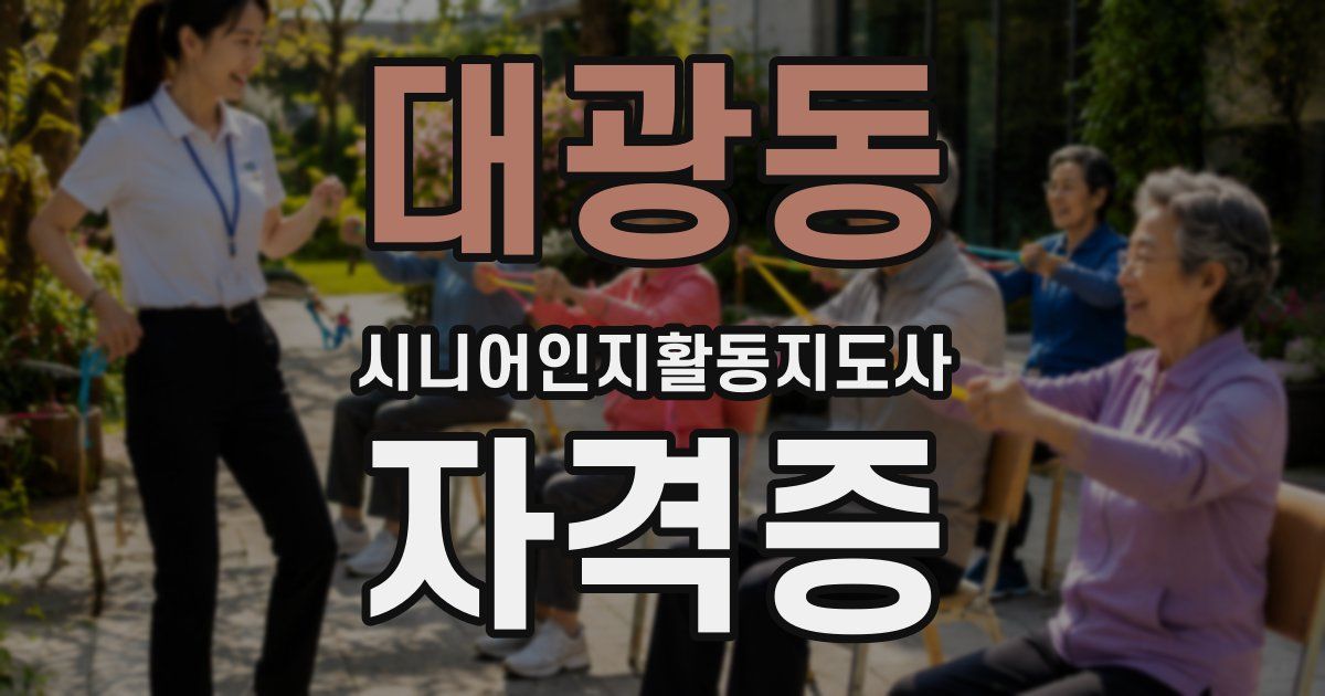 대광동 시니어인지활동지도사 자격증
