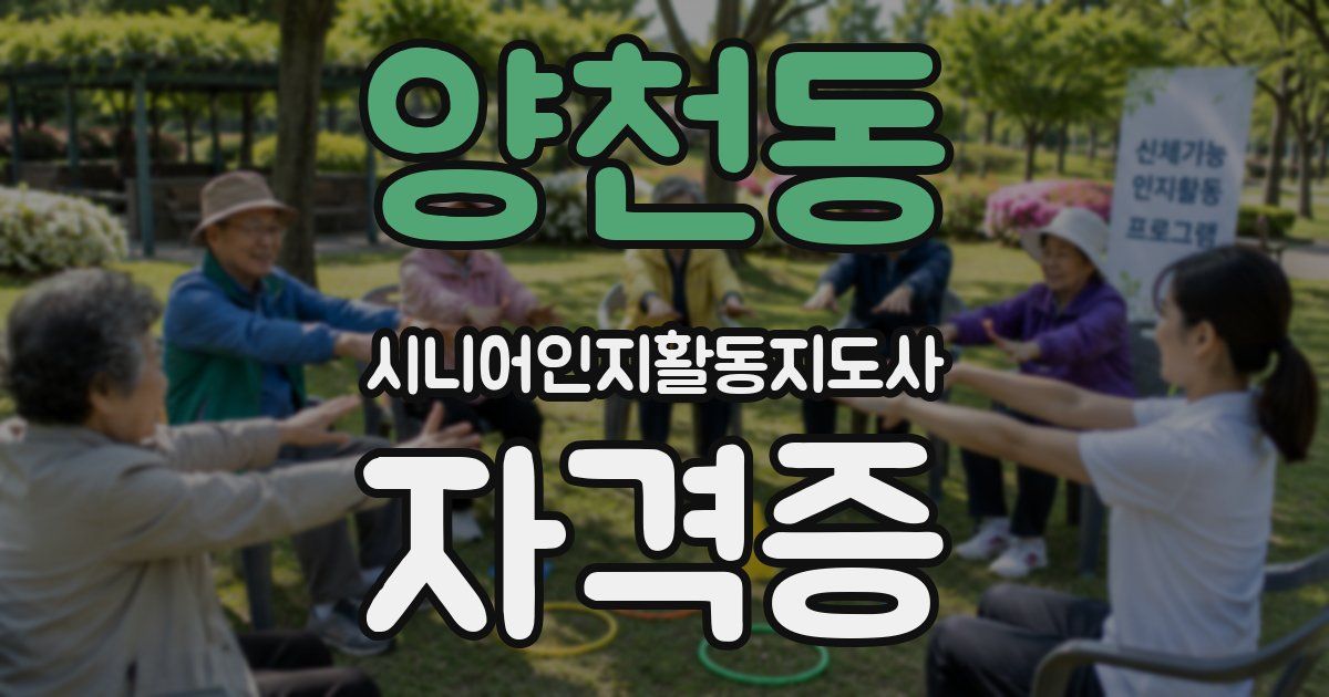 양천동 시니어인지활동지도사 자격증
