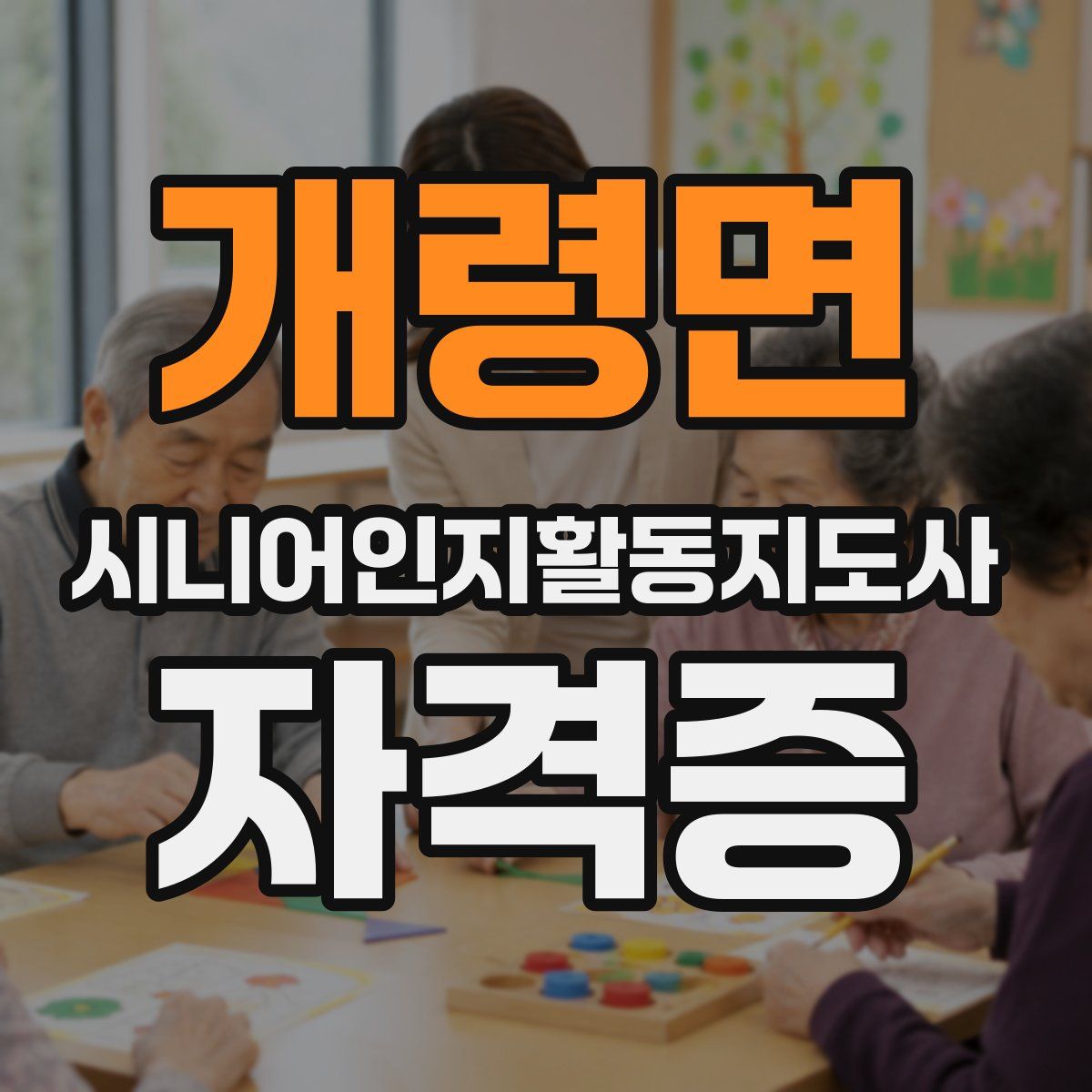 개령면 시니어인지활동지도사 자격증
