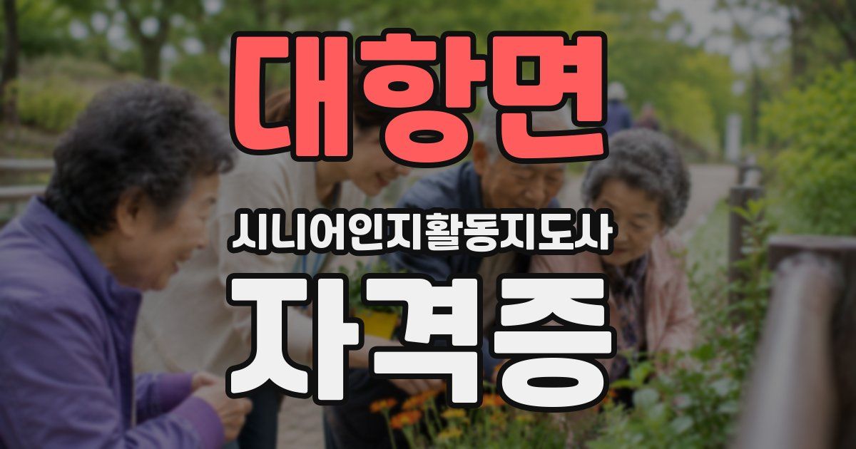 대항면 시니어인지활동지도사 자격증