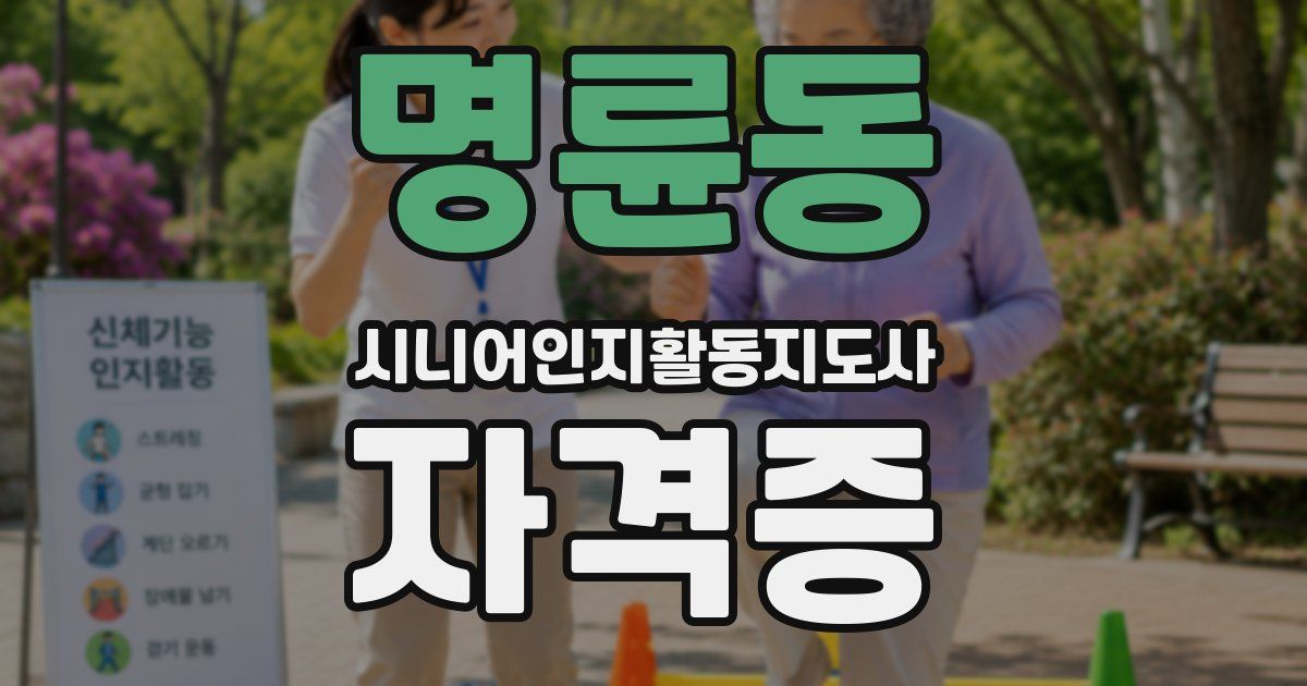 명륜동 시니어인지활동지도사 자격증