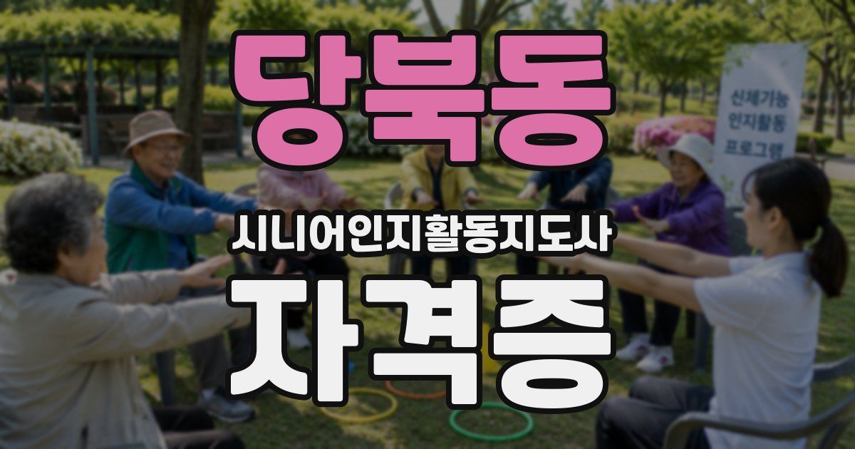 당북동 시니어인지활동지도사 자격증