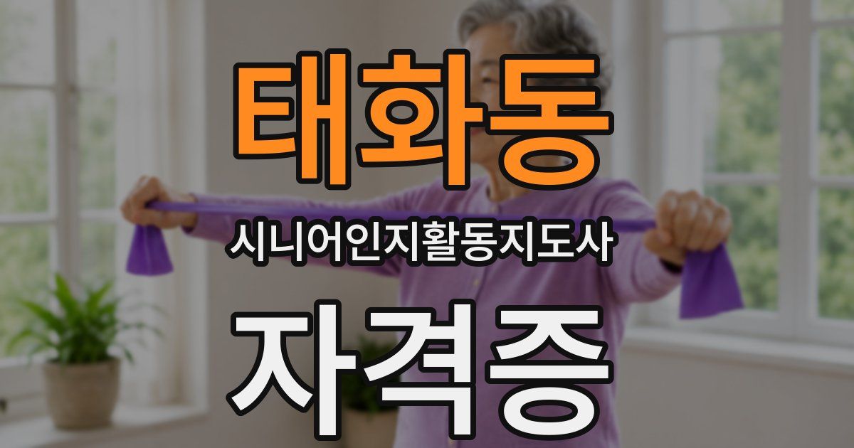태화동 시니어인지활동지도사 자격증