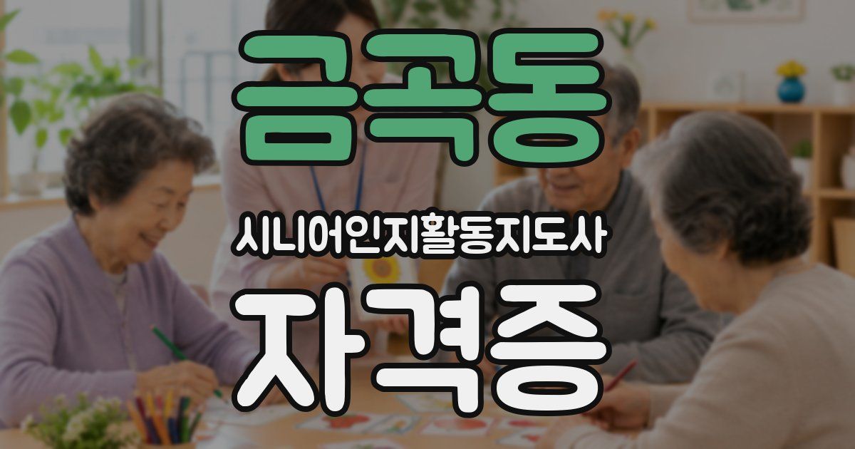 금곡동 시니어인지활동지도사 자격증
