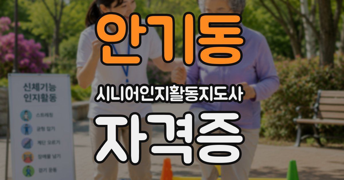 안기동 시니어인지활동지도사 자격증