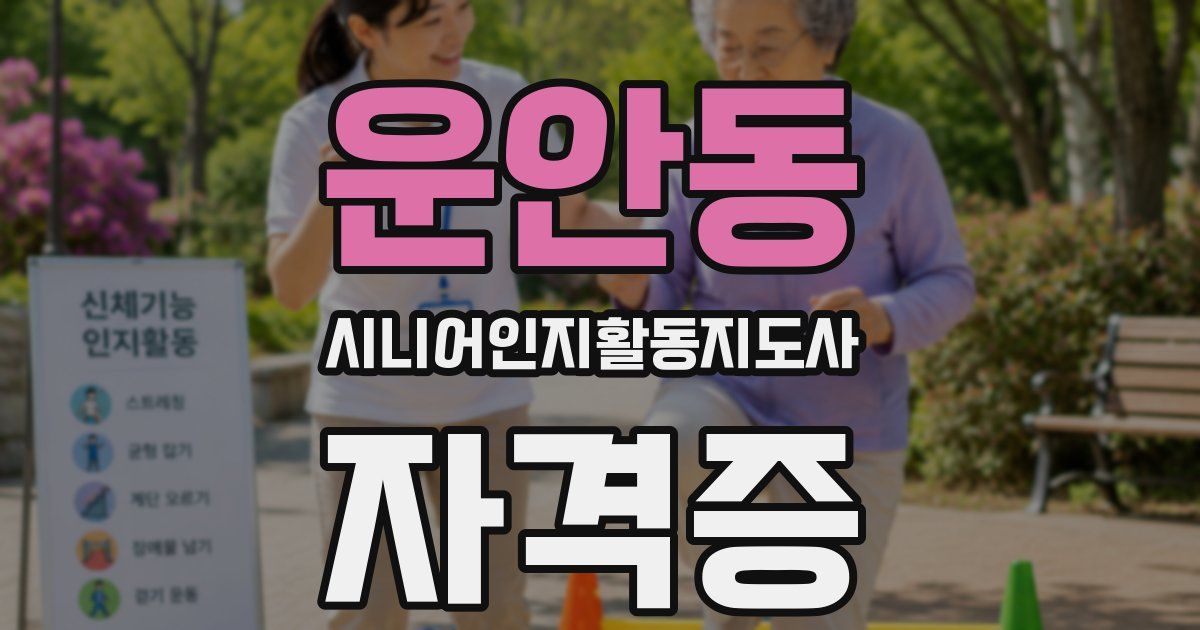 운안동 시니어인지활동지도사 자격증