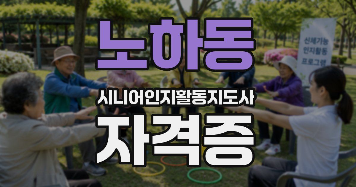 노하동 시니어인지활동지도사 자격증