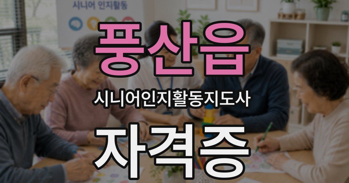 풍산읍 시니어인지활동지도사 자격증