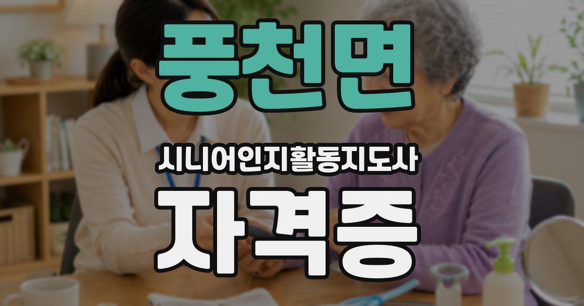 풍천면 시니어인지활동지도사 자격증