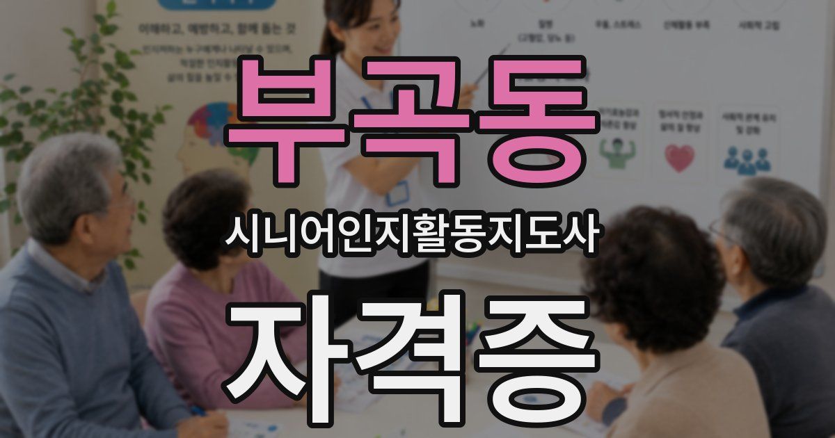 부곡동 시니어인지활동지도사 자격증