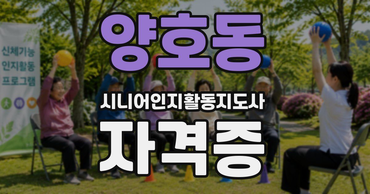 양호동 시니어인지활동지도사 자격증