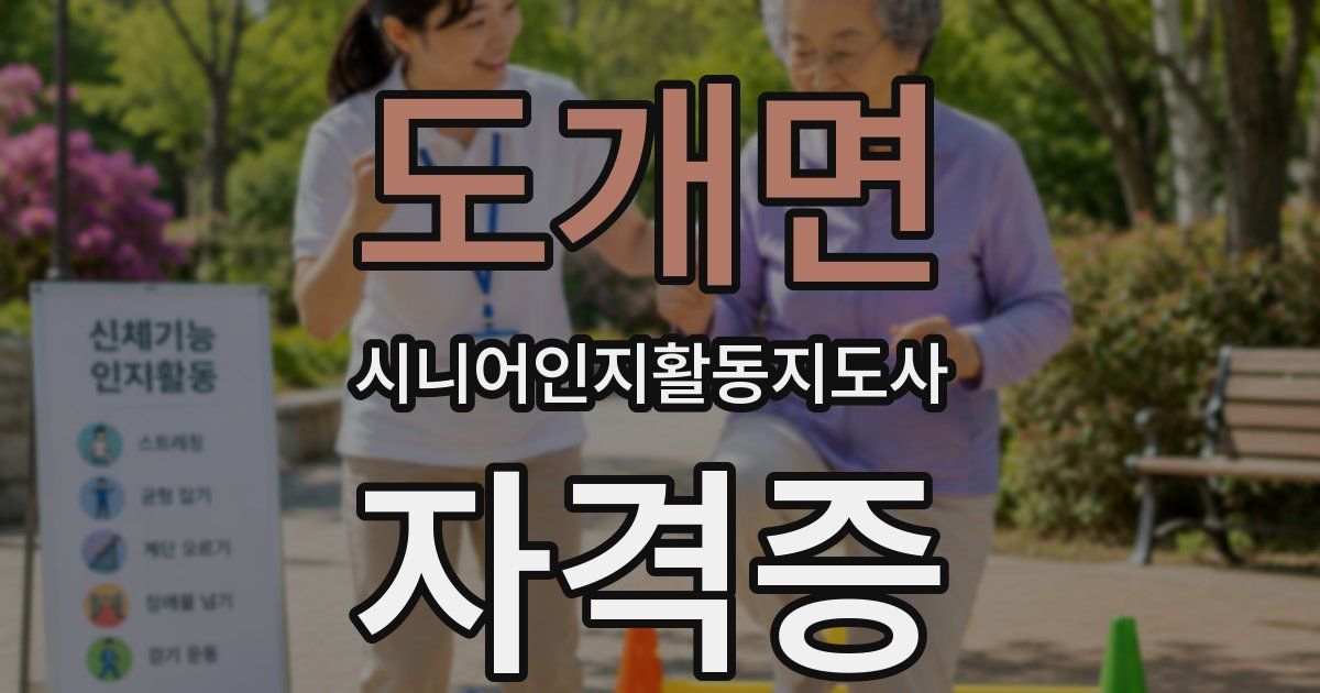 도개면 시니어인지활동지도사 자격증