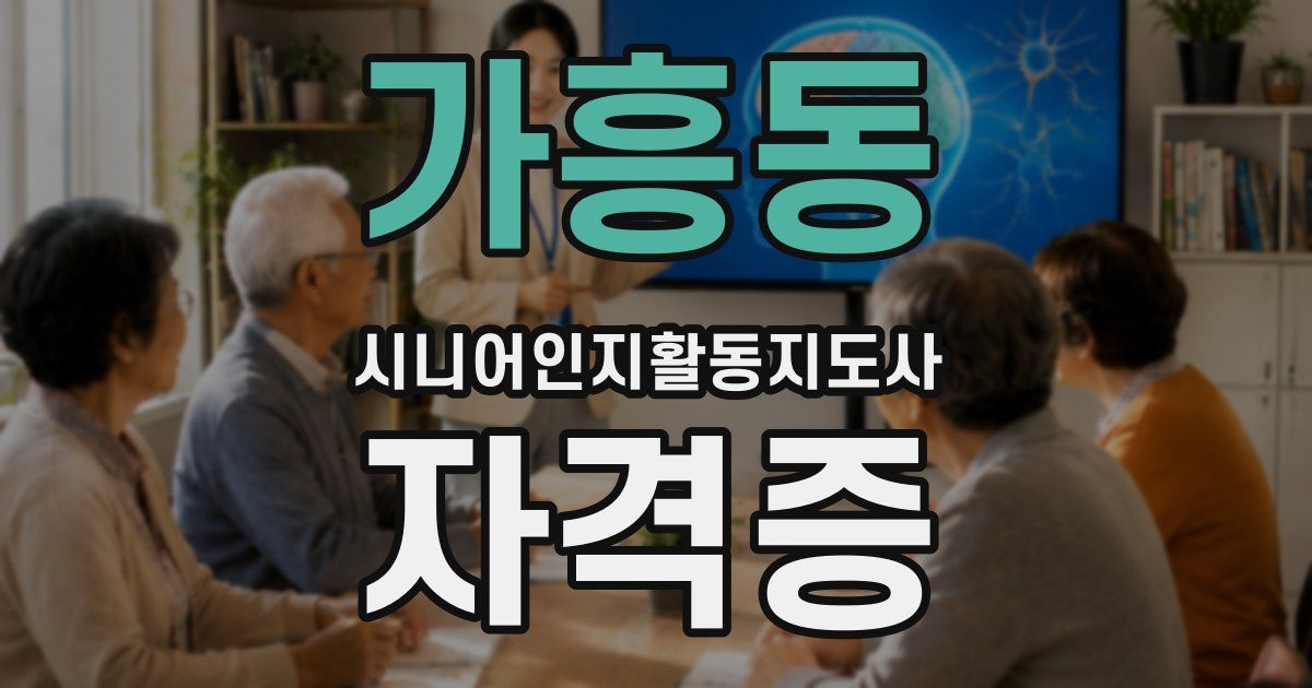가흥동 시니어인지활동지도사 자격증
