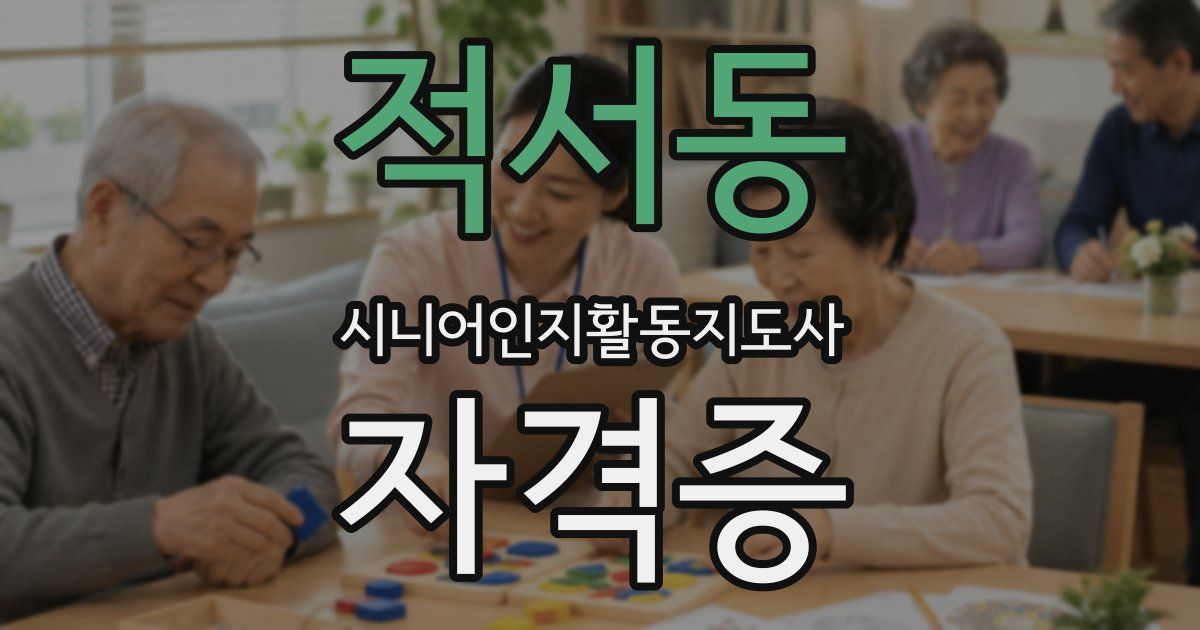 적서동 시니어인지활동지도사 자격증