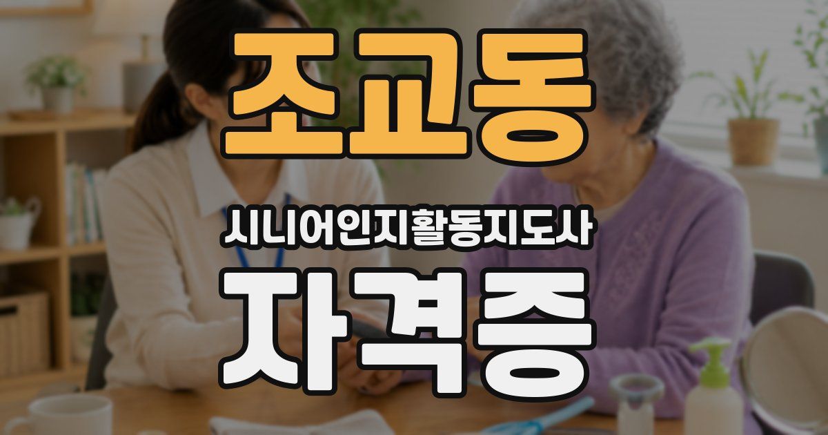 조교동 시니어인지활동지도사 자격증