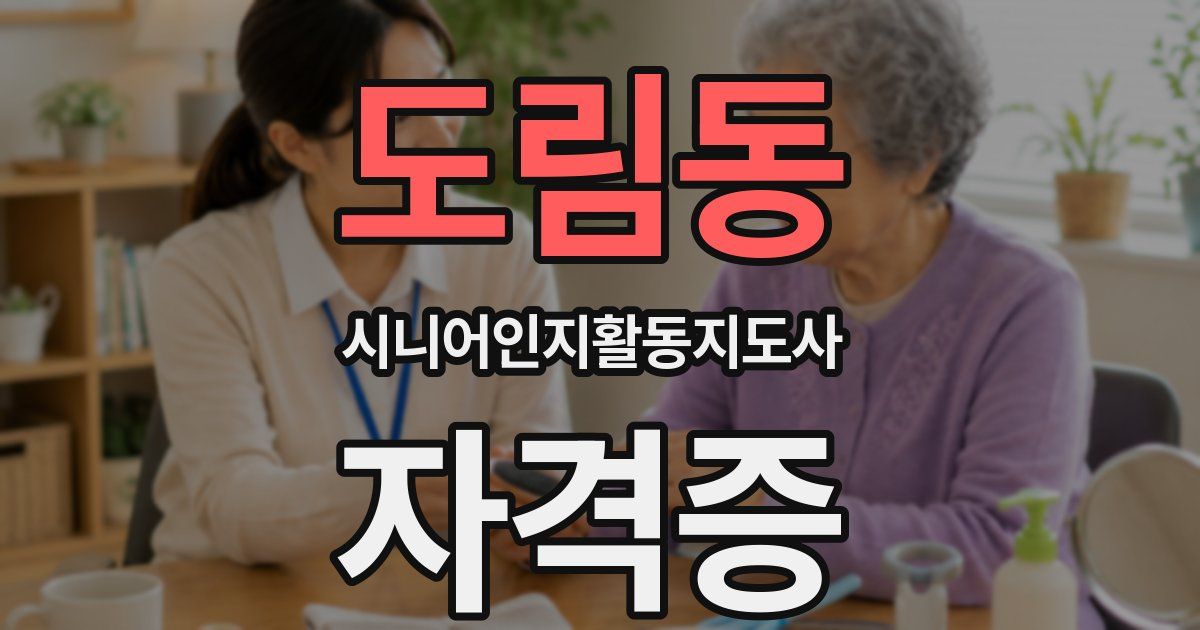 도림동 시니어인지활동지도사 자격증