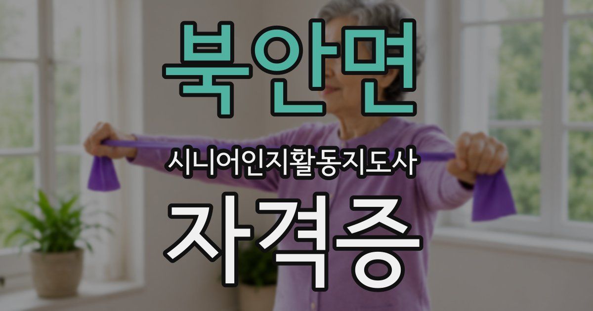 북안면 시니어인지활동지도사 자격증