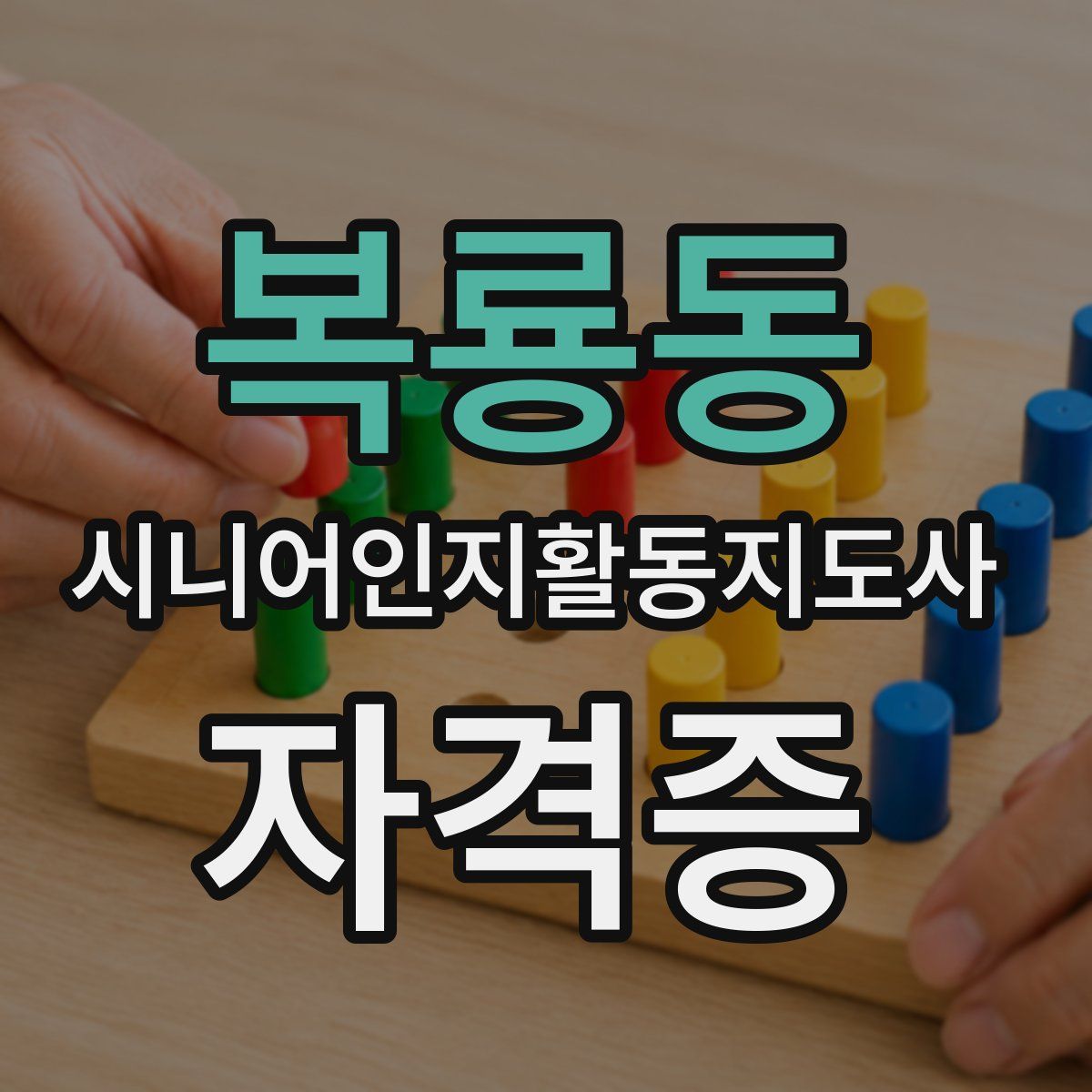 복룡동 시니어인지활동지도사 자격증