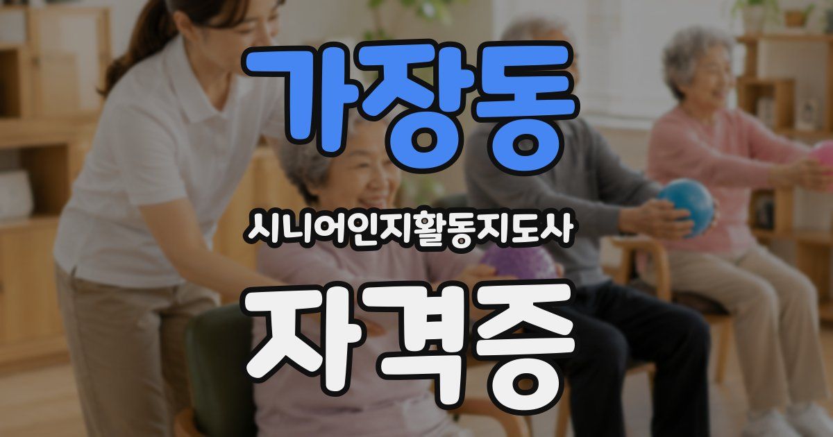 가장동 시니어인지활동지도사 자격증