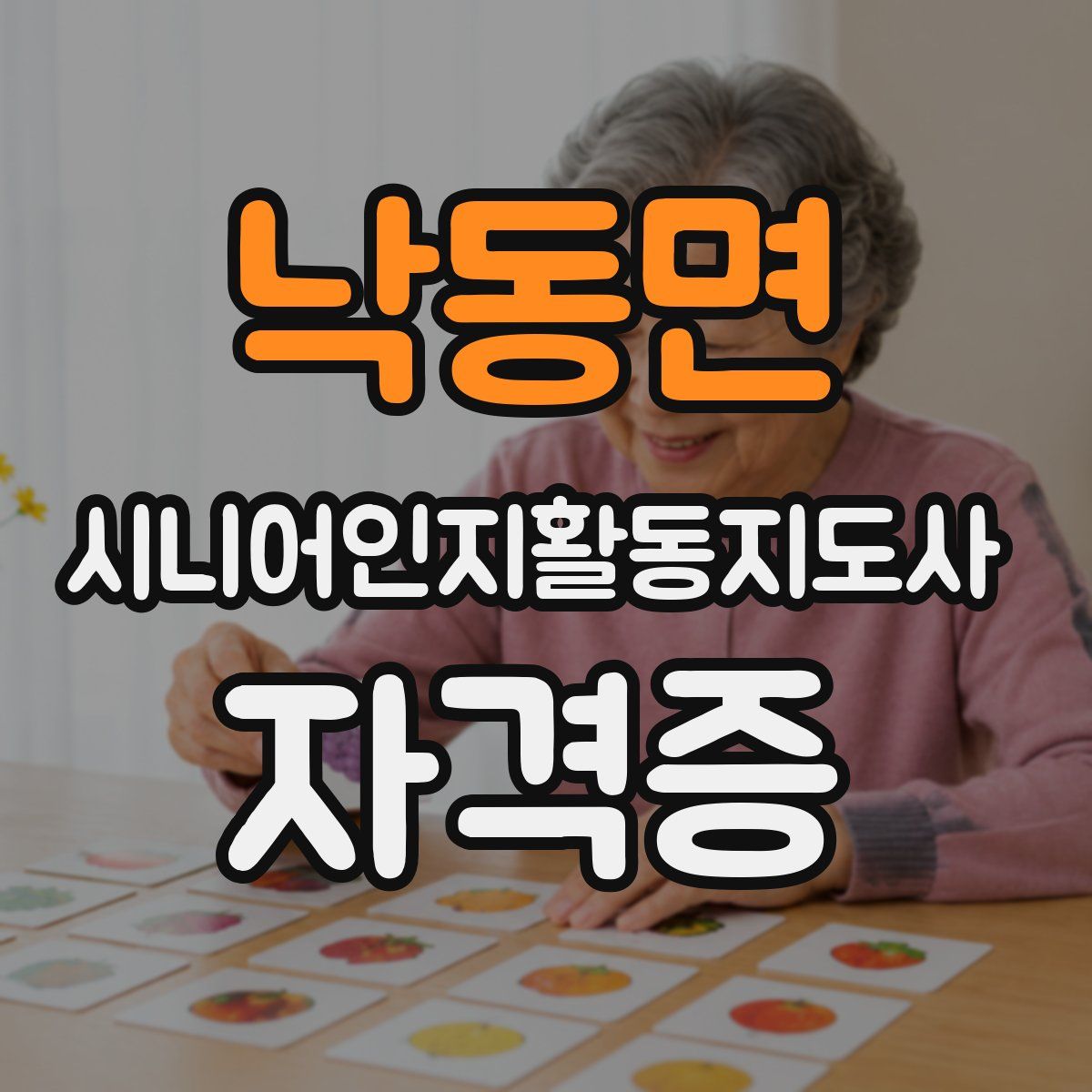 낙동면 시니어인지활동지도사 자격증