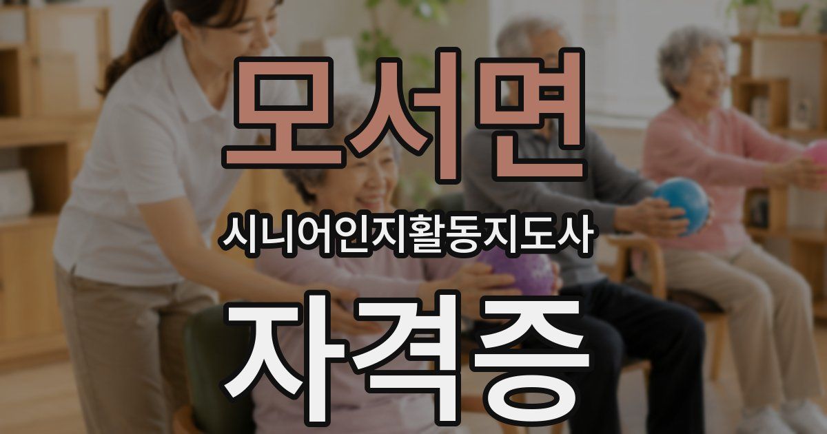 모서면 시니어인지활동지도사 자격증