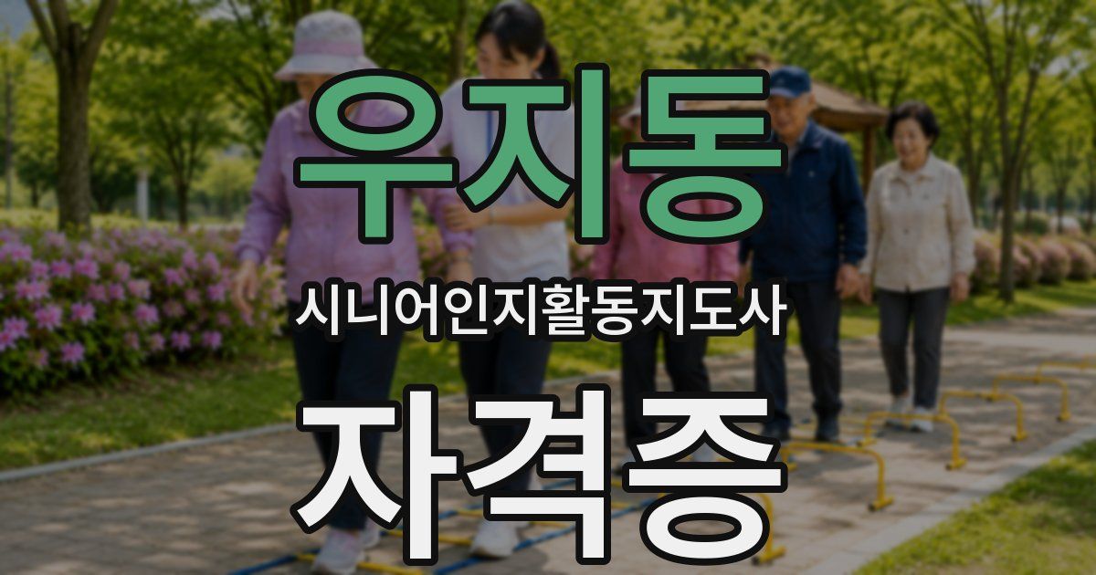 우지동 시니어인지활동지도사 자격증