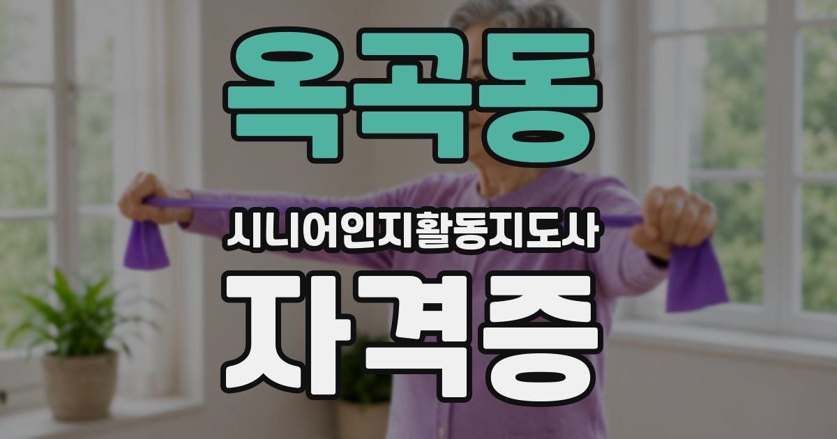 옥곡동 시니어인지활동지도사 자격증