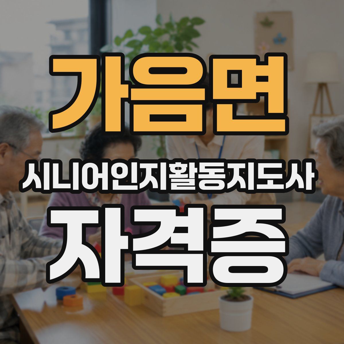 가음면 시니어인지활동지도사 자격증