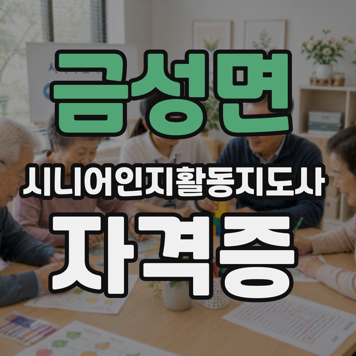 금성면 시니어인지활동지도사 자격증