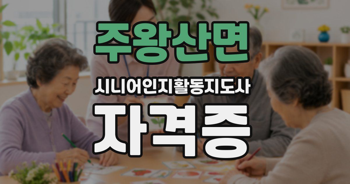 주왕산면 시니어인지활동지도사 자격증