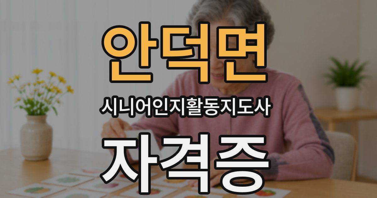 안덕면 시니어인지활동지도사 자격증