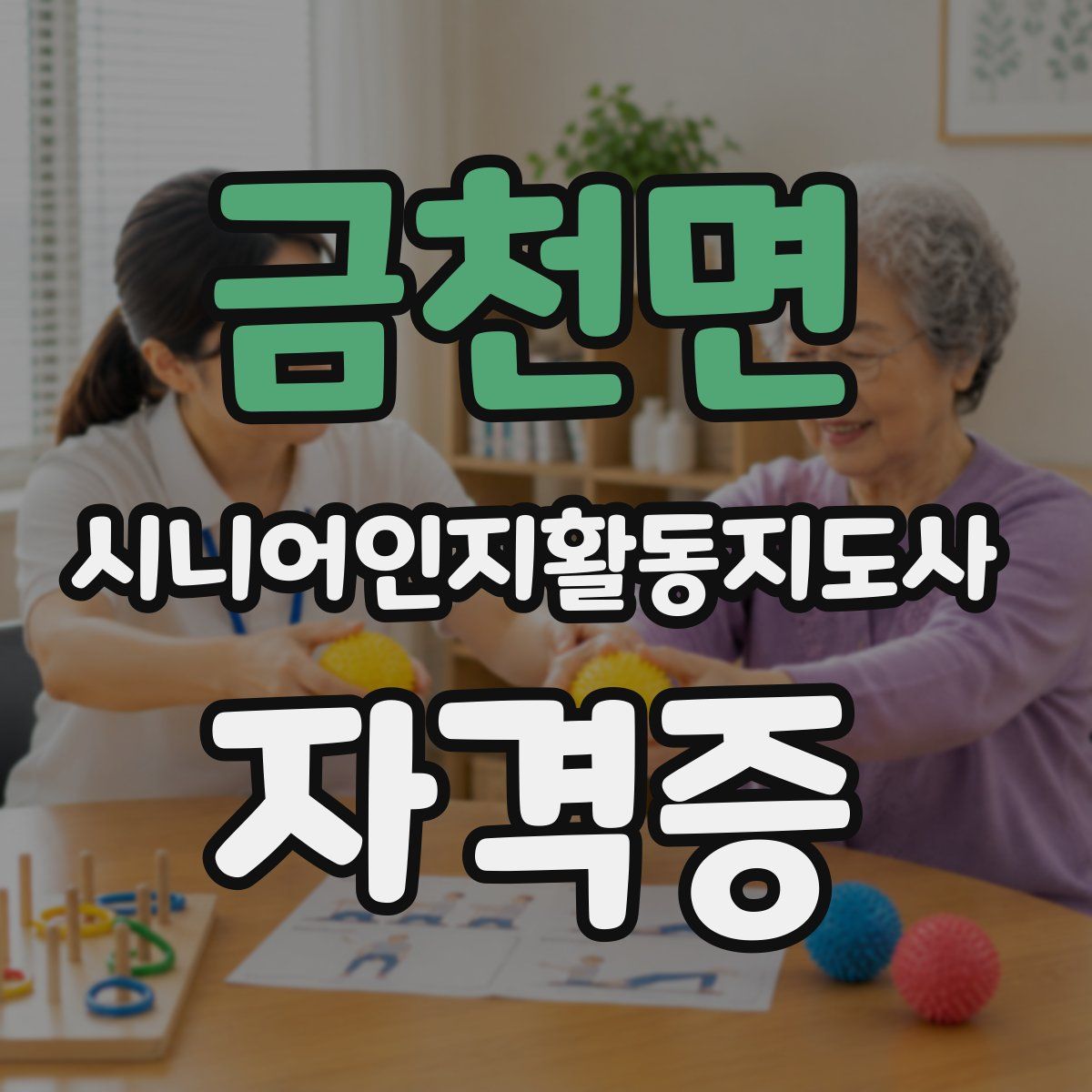 금천면 시니어인지활동지도사 자격증