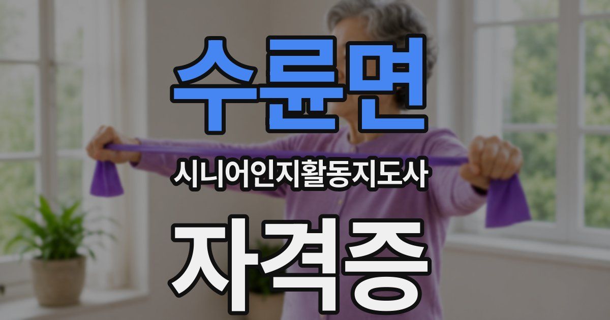 수륜면 시니어인지활동지도사 자격증