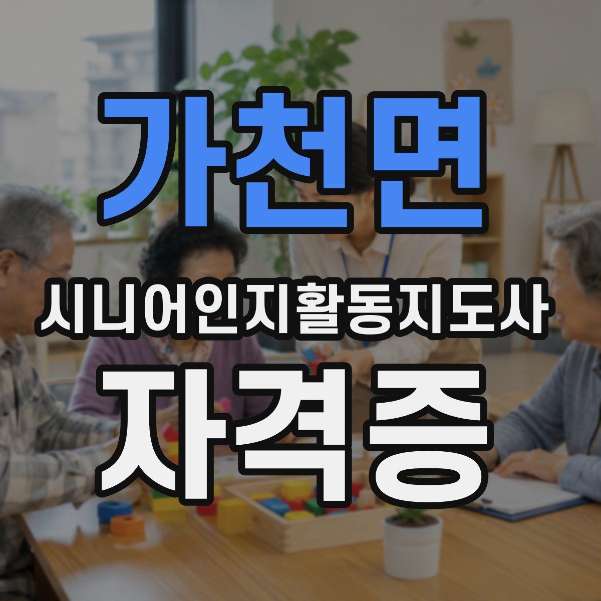 가천면 시니어인지활동지도사 자격증