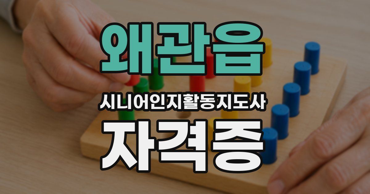 왜관읍 시니어인지활동지도사 자격증