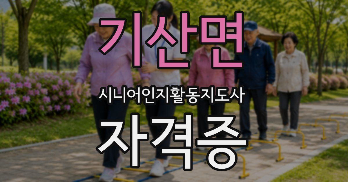 기산면 시니어인지활동지도사 자격증