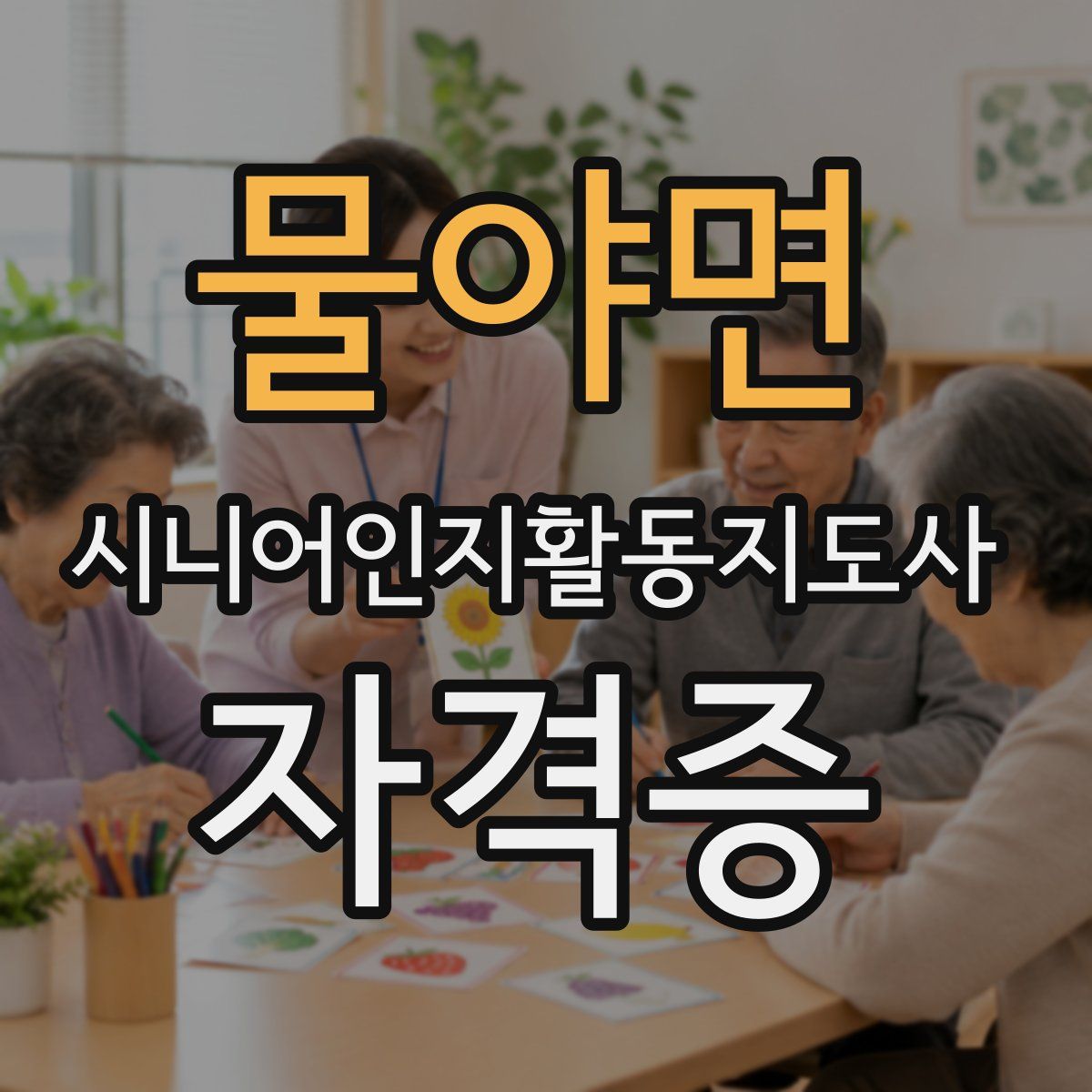 물야면 시니어인지활동지도사 자격증