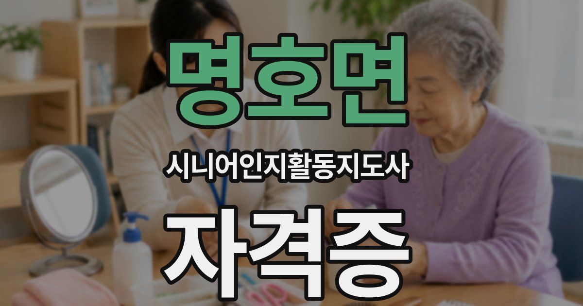 명호면 시니어인지활동지도사 자격증