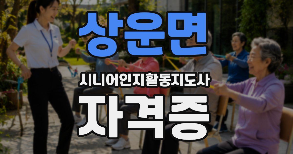 상운면 시니어인지활동지도사 자격증