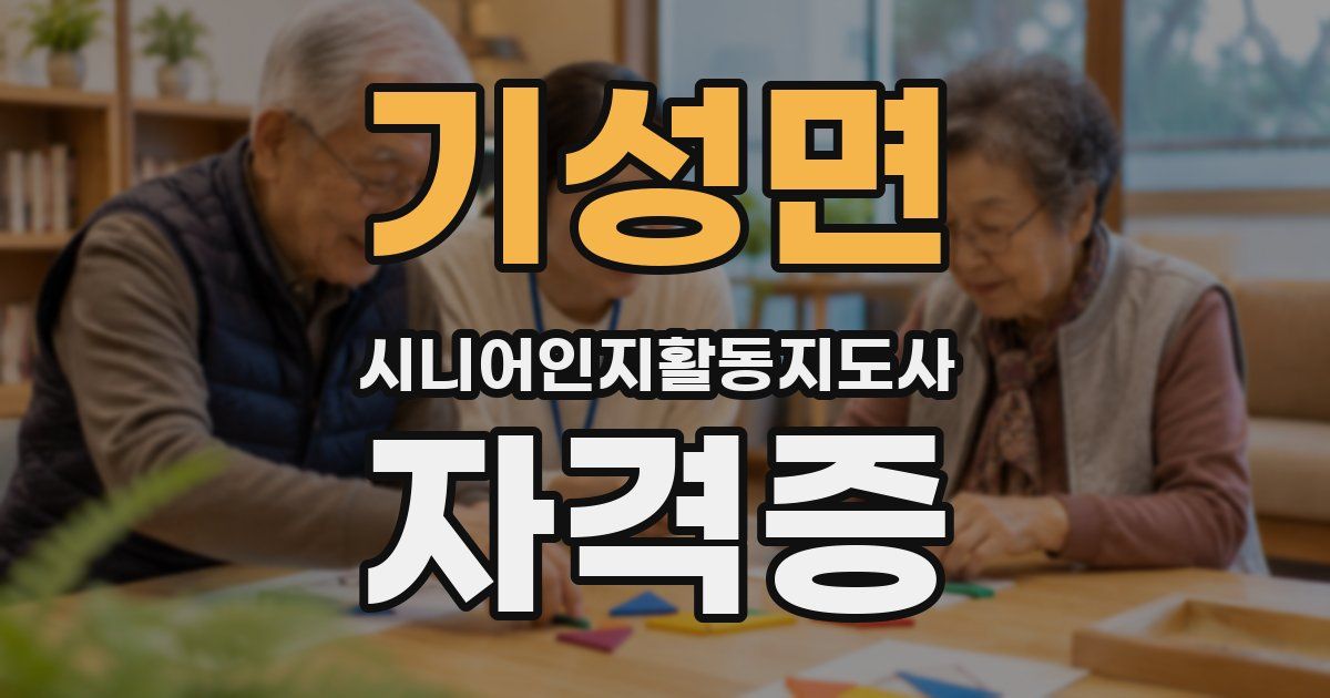 기성면 시니어인지활동지도사 자격증
